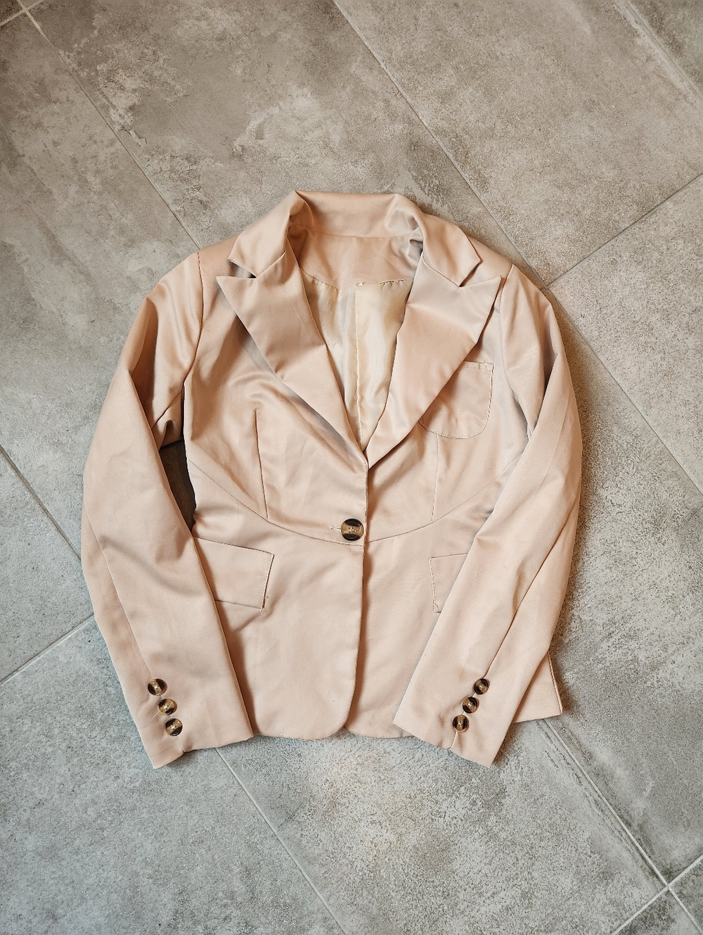 Women's Blush Single-Button Tailored Blazer Xs-Small